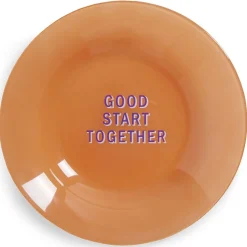Assiette creuse verre coloré avec message Ø23cm - 3 modèles