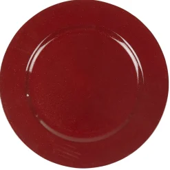 Assiette de présentation ronde rouge