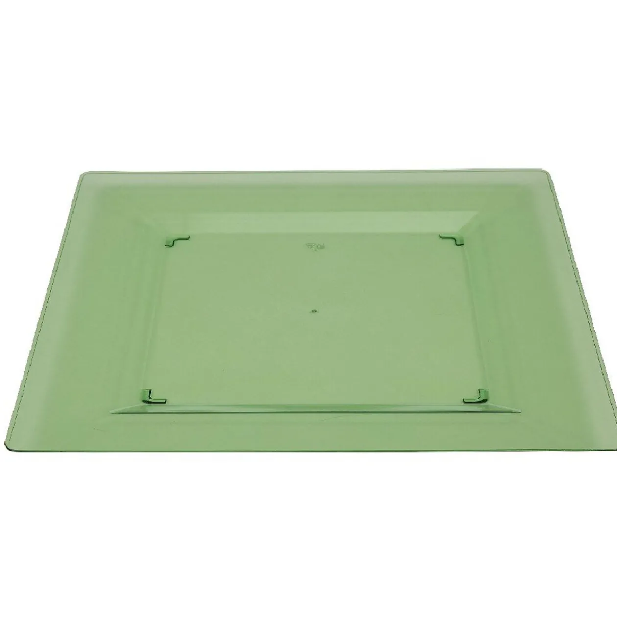 Assiette plastique plate carrée unie vert x 10