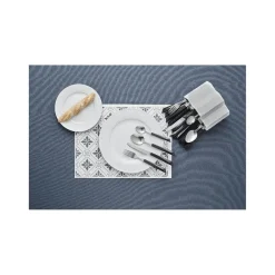 Assiette plate blanche bordure à rainures