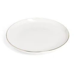 Assiette plate blanche bordure dorée Ø27cm