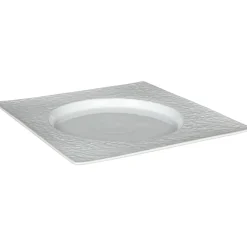 Assiette plate blanche carrée