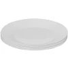 Assiette plate blanche Harena bord ligne en relief x6
