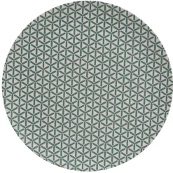 Assiette plate décor géométrique vert d'eau