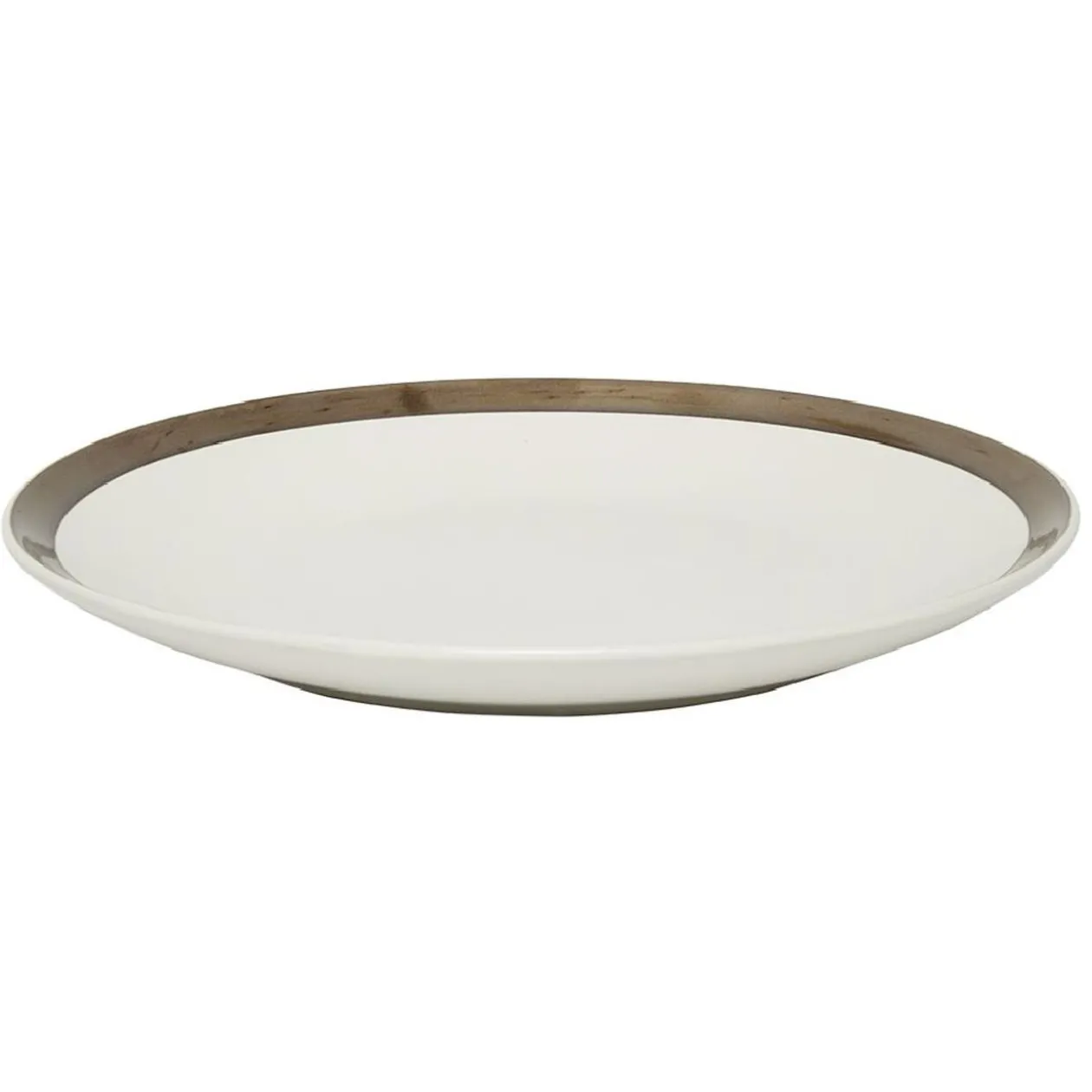 Assiette plate en faïence avec liseré doré