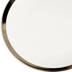 Assiette plate en faïence avec liseré doré