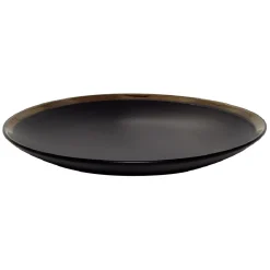 Assiette plate en faïence avec liseré doré