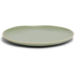 Assiette plate en faïence vert Ø27xH1,7cm
