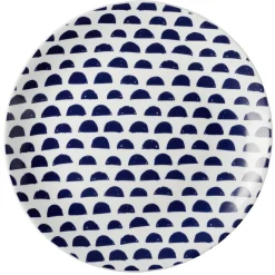 Assiette plate en porcelaine décor bleu Ø 27 cm