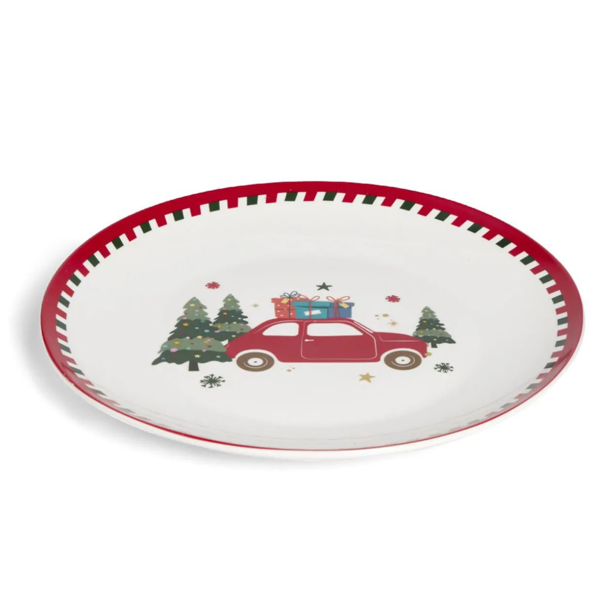 Assiette plate en porcelaine motif Noël Ø27cm