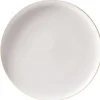 Assiette plate faïence gris avec liseré crème