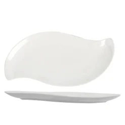Assiette plate forme feuille blanche