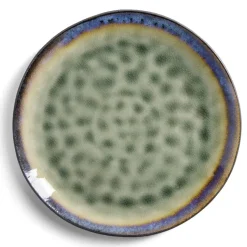 Assiette plate grès vert Ø27,5cm