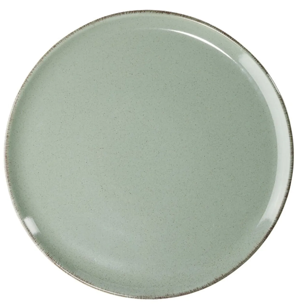 Assiette plate Lisbonne en grès vert Ø27cm