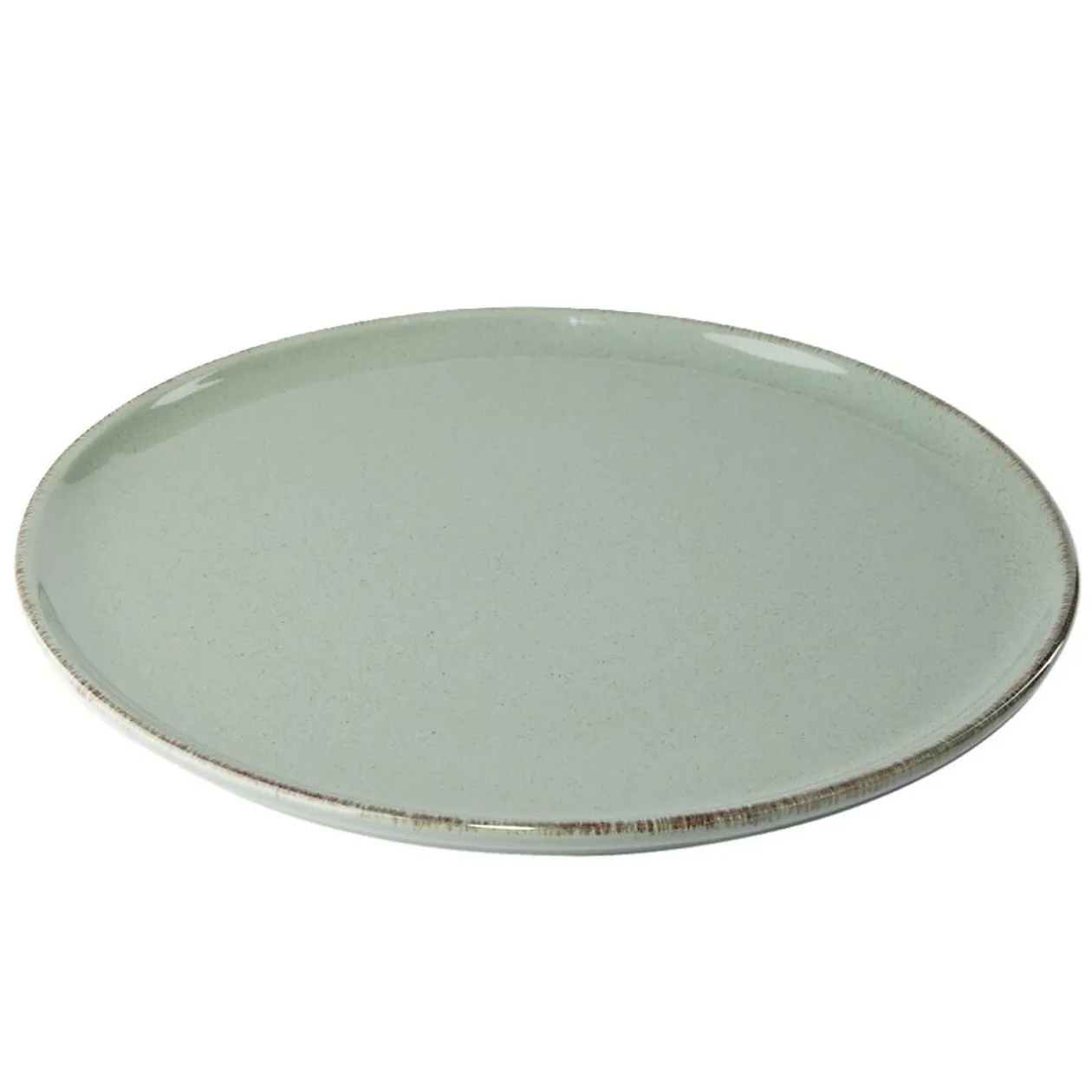 Assiette plate Lisbonne en grès vert Ø27cm