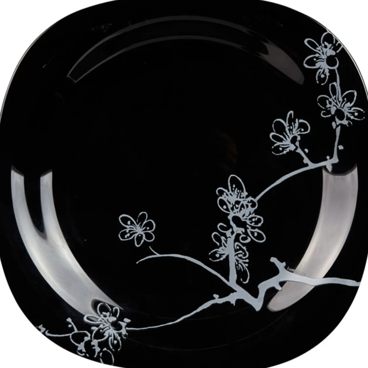 Assiette plate Luminarc noir design asiatique Ming White