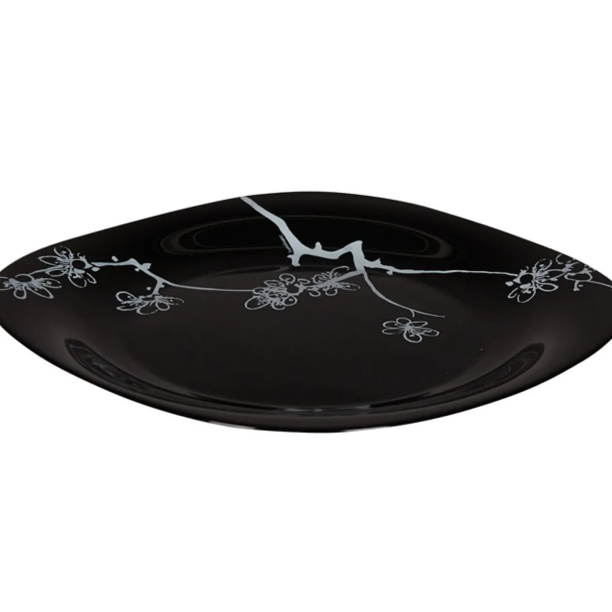 Assiette plate Luminarc noir design asiatique Ming White