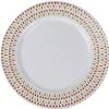 Assiette plate Luminarc ronde triangles rose gris jaune