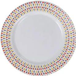 Assiette plate Luminarc ronde triangles rose gris jaune
