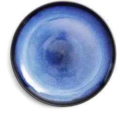Assiette plate Meteor porcelaine noire et bleue Ø27cm