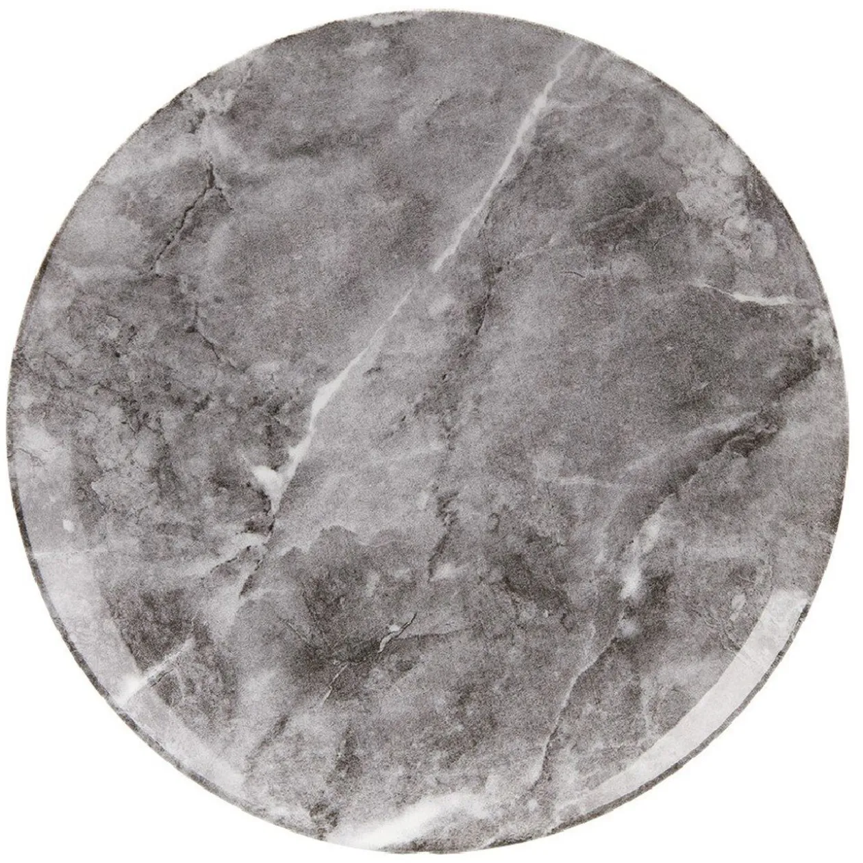 Assiette plate motif marbre gris