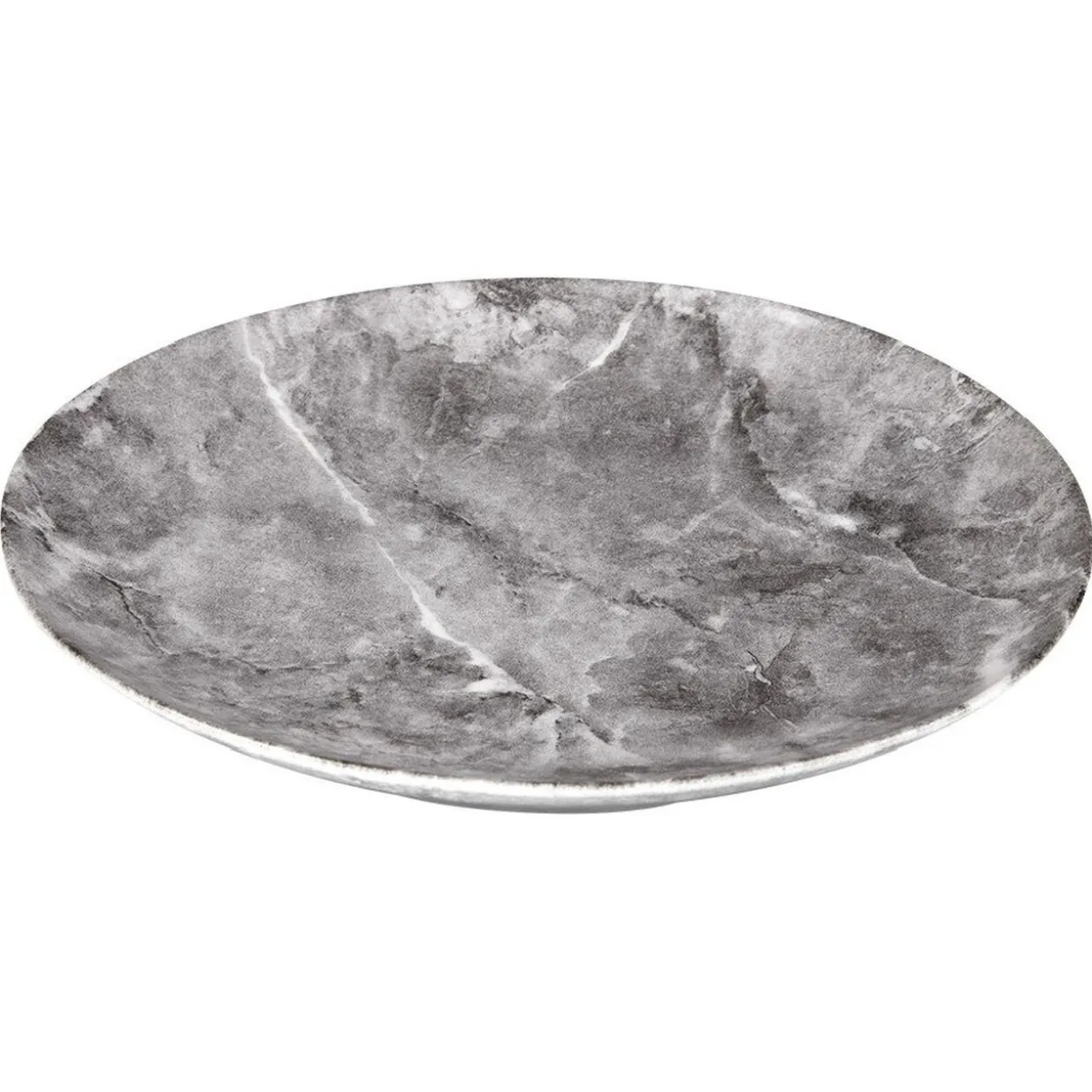 Assiette plate motif marbre gris