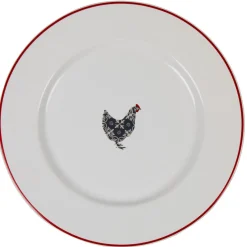 Assiette plate motif poule