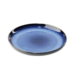 Assiette plate Météor en porcelaine bleu Ø20cm