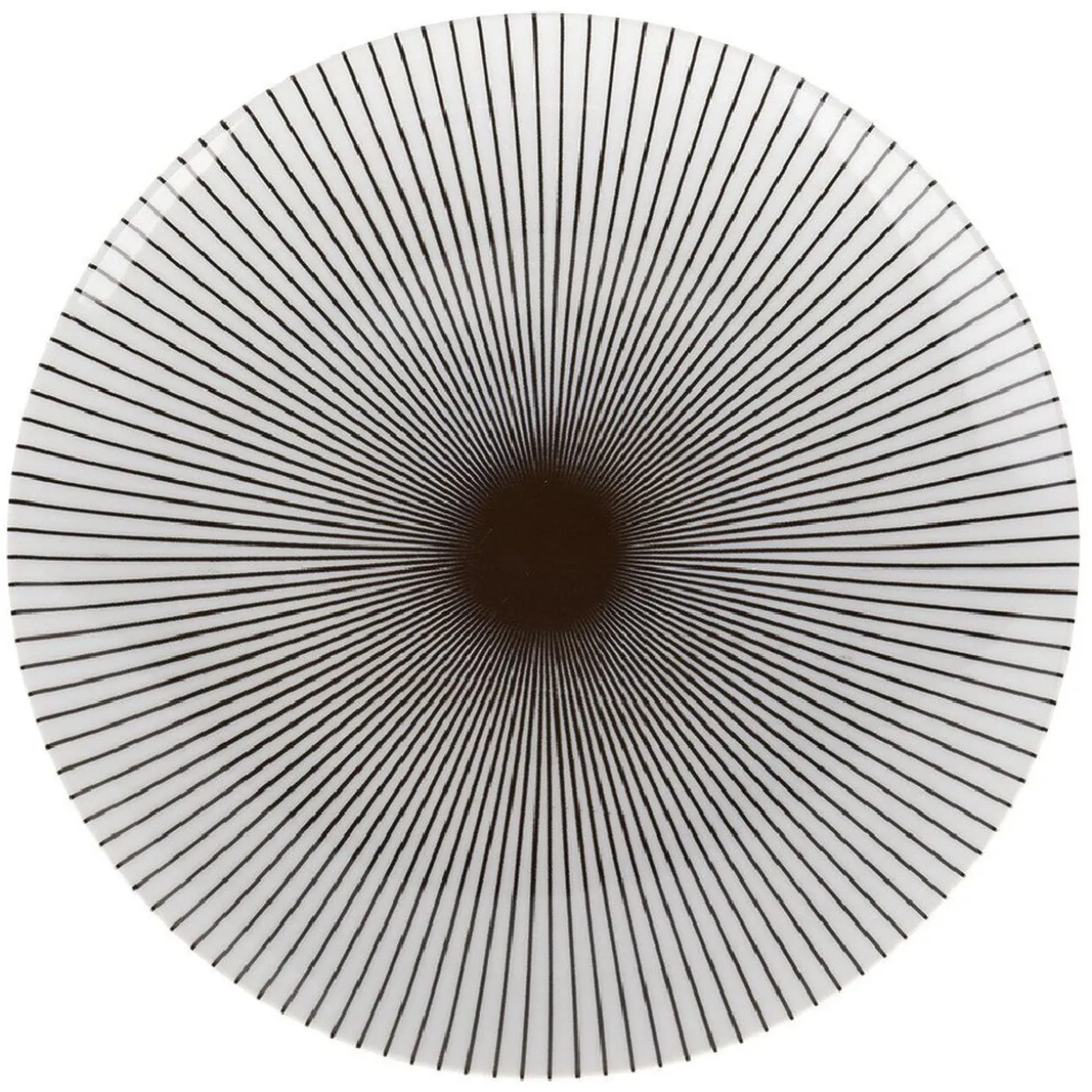 Assiette plate rayure noire et blanche