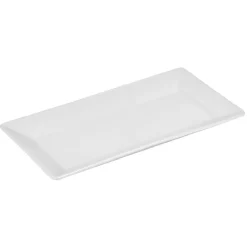 Assiette plate rectangulaire porcelaine blanc