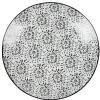 Assiette plate ronde blanche et noire Sara