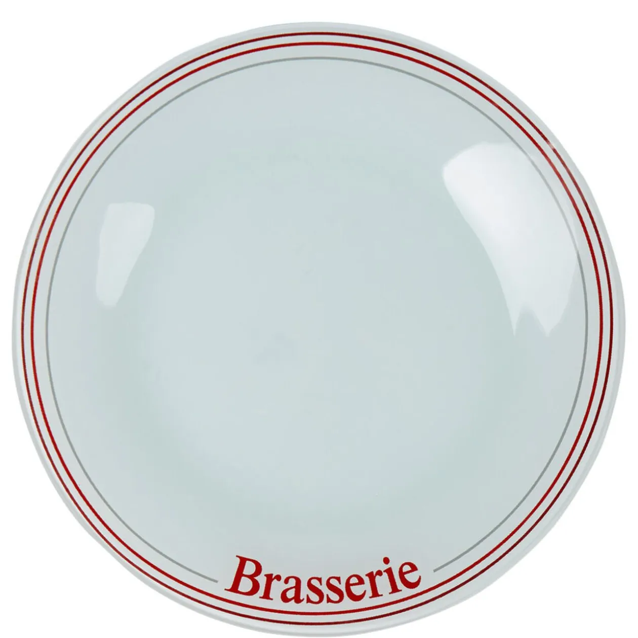Assiette plate ronde blanche décor brasserie