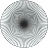 Assiette plate ronde blanche rayon noir