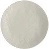 Assiette plate ronde en grès relief gris