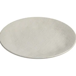 Assiette plate ronde en grès relief gris