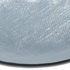 Assiette plate ronde en grès reliefbleu