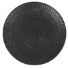 Assiette plate ronde faïence design Zebra uni noir