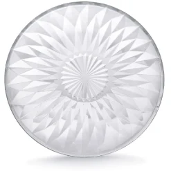 Assiette plate ronde fleur géométrique verre transparent