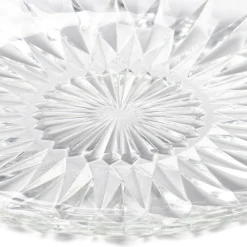 Assiette plate ronde fleur géométrique verre transparent