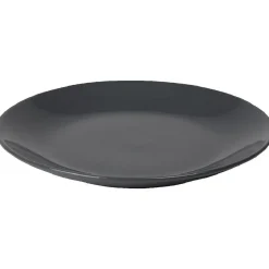 Assiette plate ronde grise unie