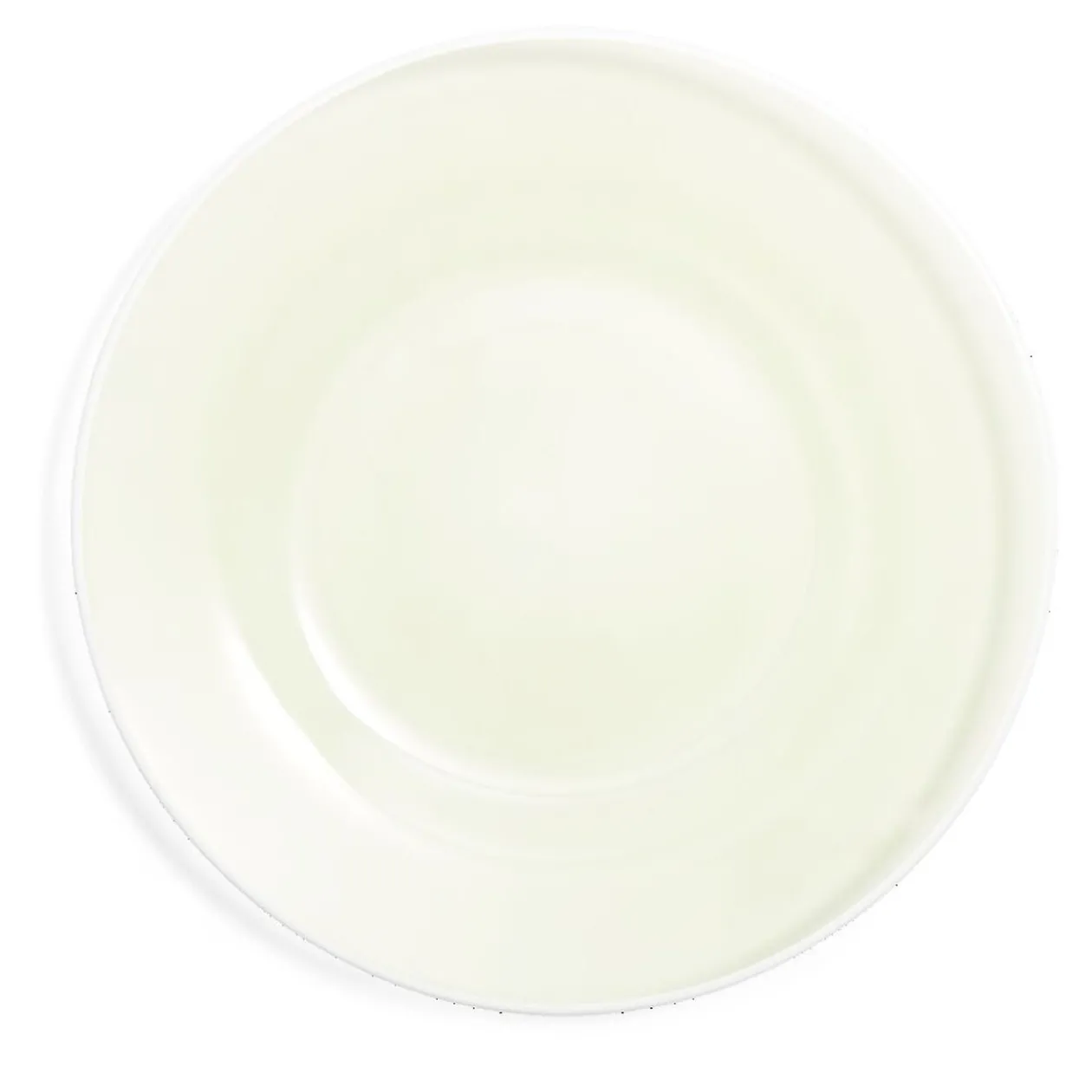 Assiette plate ronde liseré blanc verre transparent vert sauge Ø26cm