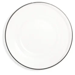 Assiette plate ronde liseré noir verre transparent Ø26cm