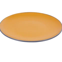 Assiette plate ronde orange et violet