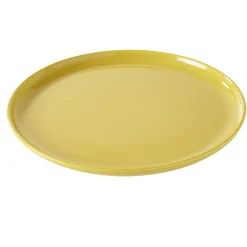 Assiette plate ronde Oslo jaune moutarde