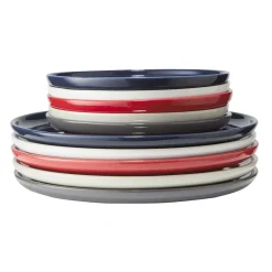 Assiette plate ronde Oslo bleue