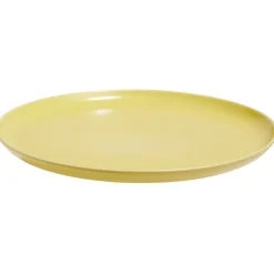 Assiette plate ronde Oslo porcelaine jaune uni