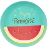 Assiette plate ronde pastèque Enjoy Paradise en plastique