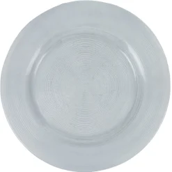 Assiette plate ronde transparente striée