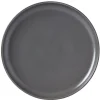 Assiette plate ronde uni gris mat