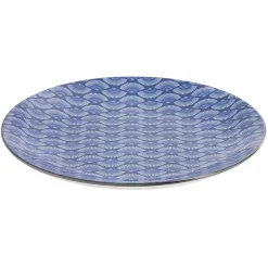 Assiette plate style japonais porcelaine bleu blanc